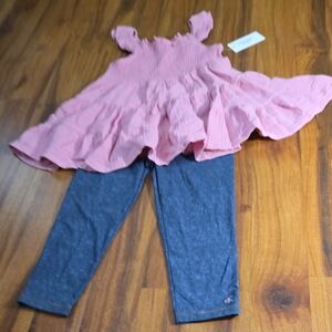 Calvin Klein Pink Smocked Ruffle Dress
